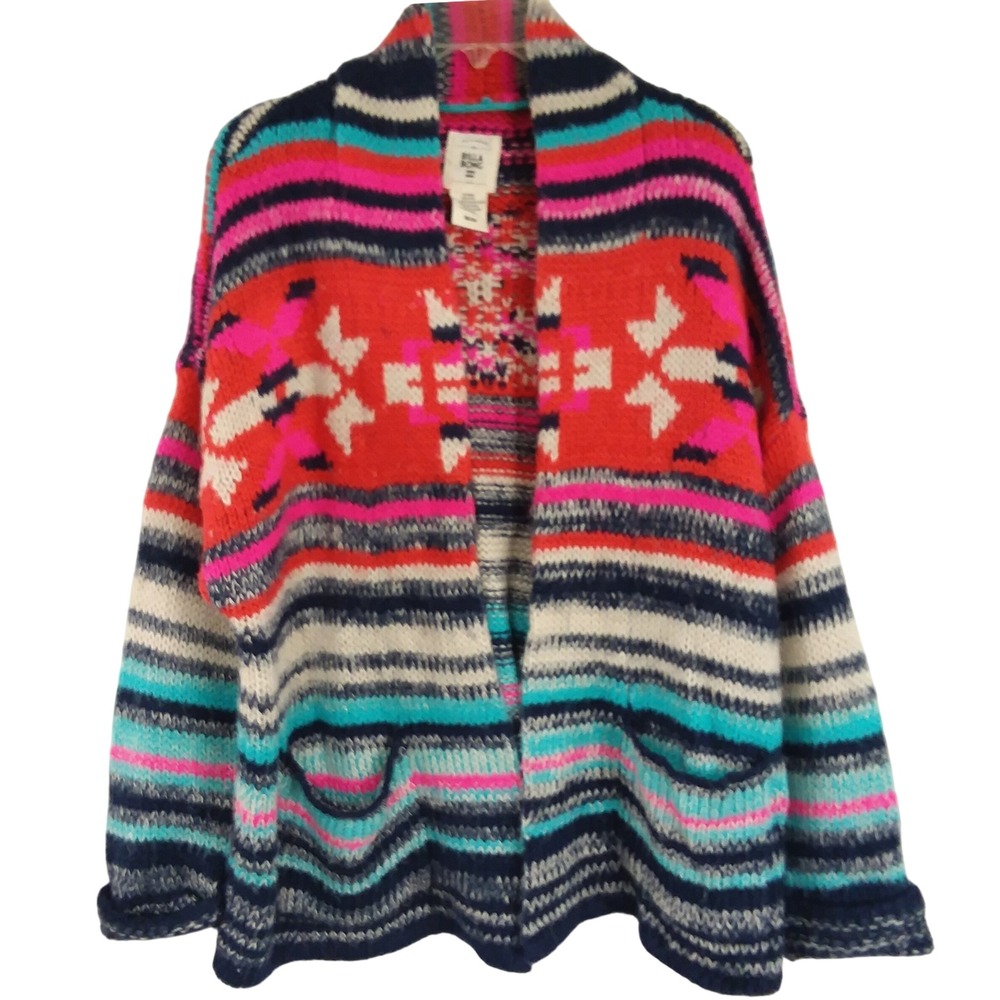 Billabong Australia Women's M Cardigan Multicolor‎ Southwestern Aztec Knit Boho